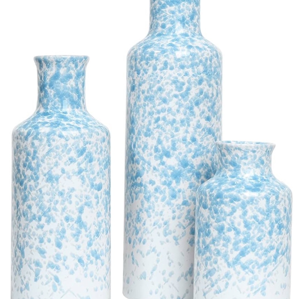 3 piece glazed ceramic vases-new